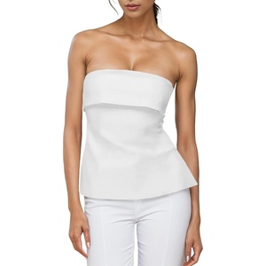 image:imageImily Bela Womens Sexy Tube Tops Off Shoulder Strapless Side Split Bandeau Top Y2K Going Out Trendy Outfits White