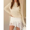image:imageImily Bela Womens See Through Shirt Crewneck Long Sleeve Y2K Knitted Casual Blouse TopsBeige