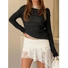 image:imageImily Bela Womens See Through Shirt Crewneck Long Sleeve Y2K Knitted Casual Blouse TopsBlack