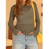 image:imageImily Bela Womens See Through Shirt Crewneck Long Sleeve Y2K Knitted Casual Blouse TopsCoffee