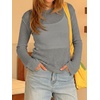 image:imageImily Bela Womens See Through Shirt Crewneck Long Sleeve Y2K Knitted Casual Blouse TopsGrey