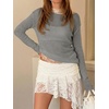 image:imageImily Bela Womens See Through Shirt Crewneck Long Sleeve Y2K Knitted Casual Blouse TopsGrey