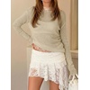 image:imageImily Bela Womens See Through Shirt Crewneck Long Sleeve Y2K Knitted Casual Blouse TopsKhaki