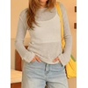 image:imageImily Bela Womens See Through Shirt Crewneck Long Sleeve Y2K Knitted Casual Blouse TopsKhaki