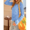 image:imageImily Bela Womens See Through Shirt Crewneck Long Sleeve Y2K Knitted Casual Blouse TopsLight Blue