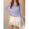 image:imageImily Bela Womens See Through Shirt Crewneck Long Sleeve Y2K Knitted Casual Blouse TopsPurple