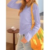 image:imageImily Bela Womens See Through Shirt Crewneck Long Sleeve Y2K Knitted Casual Blouse TopsPurple