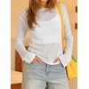 image:imageImily Bela Womens See Through Shirt Crewneck Long Sleeve Y2K Knitted Casual Blouse TopsWhite
