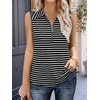 image:imageImily Bela Womens Summer Sleeveless Tank Tops Zipper V Neck Ribbed Dressy Casual Blouses Loose Business Polo ShirtsBlack Stripe
