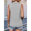 image:imageImily Bela Womens Summer Sleeveless Tank Tops Zipper V Neck Ribbed Dressy Casual Blouses Loose Business Polo ShirtsGrey Stripes