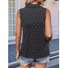 image:imageImily Bela Womens Summer Sleeveless Tank Tops Zipper V Neck Ribbed Dressy Casual Blouses Loose Business Polo ShirtsNavy Flower