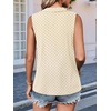 image:imageImily Bela Womens Summer Sleeveless Tank Tops Zipper V Neck Ribbed Dressy Casual Blouses Loose Business Polo ShirtsWave Point Color