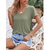 image:imageImily Bela Womens V Neck Short Sleeve TShirt Casual Basic Soft Tee Shirts Summer Everyday Tops 2026Army Green