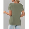 image:imageImily Bela Womens V Neck Short Sleeve TShirt Casual Basic Soft Tee Shirts Summer Everyday Tops 2026Army Green