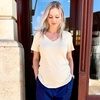 image:imageImily Bela Womens V Neck Short Sleeve TShirt Casual Basic Soft Tee Shirts Summer Everyday Tops 2026Beige