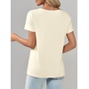 image:imageImily Bela Womens V Neck Short Sleeve TShirt Casual Basic Soft Tee Shirts Summer Everyday Tops 2026Beige