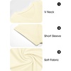 image:imageImily Bela Womens V Neck Short Sleeve TShirt Casual Basic Soft Tee Shirts Summer Everyday Tops 2026Beige