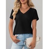 image:imageImily Bela Womens V Neck Short Sleeve TShirt Casual Basic Soft Tee Shirts Summer Everyday Tops 2026Black