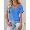 image:imageImily Bela Womens V Neck Short Sleeve TShirt Casual Basic Soft Tee Shirts Summer Everyday Tops 2026Blue