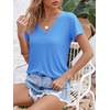 image:imageImily Bela Womens V Neck Short Sleeve TShirt Casual Basic Soft Tee Shirts Summer Everyday Tops 2026Blue