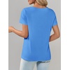 image:imageImily Bela Womens V Neck Short Sleeve TShirt Casual Basic Soft Tee Shirts Summer Everyday Tops 2026Blue