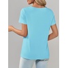 image:imageImily Bela Womens V Neck Short Sleeve TShirt Casual Basic Soft Tee Shirts Summer Everyday Tops 2026Bluegreen