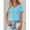 image:imageImily Bela Womens V Neck Short Sleeve TShirt Casual Basic Soft Tee Shirts Summer Everyday Tops 2026Bluegreen