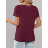 image:imageImily Bela Womens V Neck Short Sleeve TShirt Casual Basic Soft Tee Shirts Summer Everyday Tops 2026Burgundy