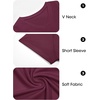 image:imageImily Bela Womens V Neck Short Sleeve TShirt Casual Basic Soft Tee Shirts Summer Everyday Tops 2026Burgundy
