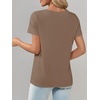 image:imageImily Bela Womens V Neck Short Sleeve TShirt Casual Basic Soft Tee Shirts Summer Everyday Tops 2026Coffee