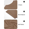 image:imageImily Bela Womens V Neck Short Sleeve TShirt Casual Basic Soft Tee Shirts Summer Everyday Tops 2026Coffee