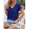 image:imageImily Bela Womens V Neck Short Sleeve TShirt Casual Basic Soft Tee Shirts Summer Everyday Tops 2026Navy