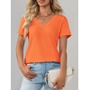 image:imageImily Bela Womens V Neck Short Sleeve TShirt Casual Basic Soft Tee Shirts Summer Everyday Tops 2026Orange