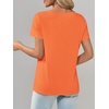 image:imageImily Bela Womens V Neck Short Sleeve TShirt Casual Basic Soft Tee Shirts Summer Everyday Tops 2026Orange