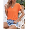 image:imageImily Bela Womens V Neck Short Sleeve TShirt Casual Basic Soft Tee Shirts Summer Everyday Tops 2026Orange