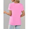 image:imageImily Bela Womens V Neck Short Sleeve TShirt Casual Basic Soft Tee Shirts Summer Everyday Tops 2026Pink