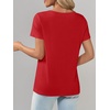 image:imageImily Bela Womens V Neck Short Sleeve TShirt Casual Basic Soft Tee Shirts Summer Everyday Tops 2026Red