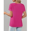 image:imageImily Bela Womens V Neck Short Sleeve TShirt Casual Basic Soft Tee Shirts Summer Everyday Tops 2026Rose Red