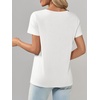image:imageImily Bela Womens V Neck Short Sleeve TShirt Casual Basic Soft Tee Shirts Summer Everyday Tops 2026White