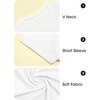 image:imageImily Bela Womens V Neck Short Sleeve TShirt Casual Basic Soft Tee Shirts Summer Everyday Tops 2026White
