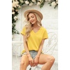 image:imageImily Bela Womens V Neck Short Sleeve TShirt Casual Basic Soft Tee Shirts Summer Everyday Tops 2026Yellow
