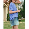 image:imageImily Bela Kids Girls Puff Short Sleeve Tops Summer Casual Crewneck Fashion T Shirts 514 YearsBluish Gray
