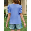 image:imageImily Bela Kids Girls Puff Short Sleeve Tops Summer Casual Crewneck Fashion T Shirts 514 YearsBluish Gray