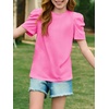 image:imageImily Bela Kids Girls Puff Short Sleeve Tops Summer Casual Crewneck Fashion T Shirts 514 YearsBright Pink