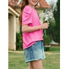 image:imageImily Bela Kids Girls Puff Short Sleeve Tops Summer Casual Crewneck Fashion T Shirts 514 YearsBright Pink