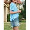 image:imageImily Bela Kids Girls Puff Short Sleeve Tops Summer Casual Crewneck Fashion T Shirts 514 YearsLight Blue