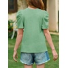 image:imageImily Bela Kids Girls Puff Short Sleeve Tops Summer Casual Crewneck Fashion T Shirts 514 YearsOlive Green