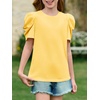 image:imageImily Bela Kids Girls Puff Short Sleeve Tops Summer Casual Crewneck Fashion T Shirts 514 YearsYellow