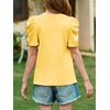 image:imageImily Bela Kids Girls Puff Short Sleeve Tops Summer Casual Crewneck Fashion T Shirts 514 YearsYellow