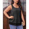 image:imageImily Bela Womens Plus Size Sequin Tank Tops Summer Scoop Neck Sleeveless TShirts Tops Sexy Sparkle Shimmer Tunic TopsBlack